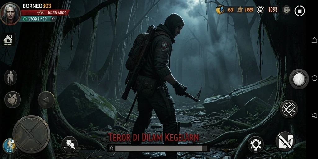 Tampilan gameplay menakutkan dari game BORNEO303.