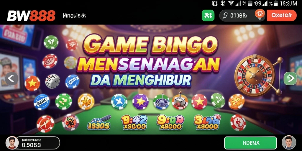 Tampilan gameplay seru di BW888 dengan suasana Bingo yang menggembirakan.