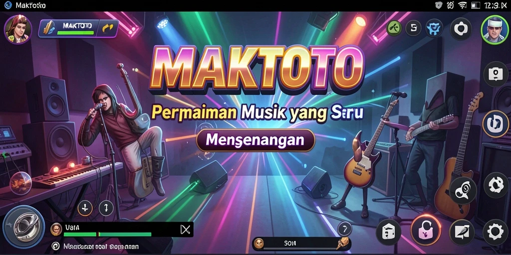 Screenshot gameplay MAKTOTO dengan tampilan lagu dan tantangan.