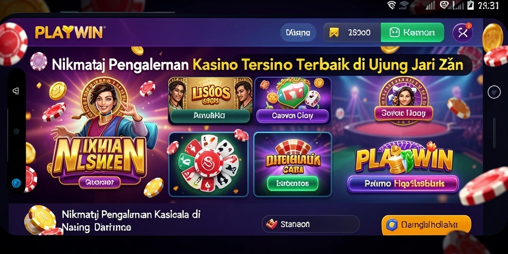 Screenshot gameplay <strong>PLAYWIN</strong> menampilkan suasana kasino yang seru dan mengasyikkan.