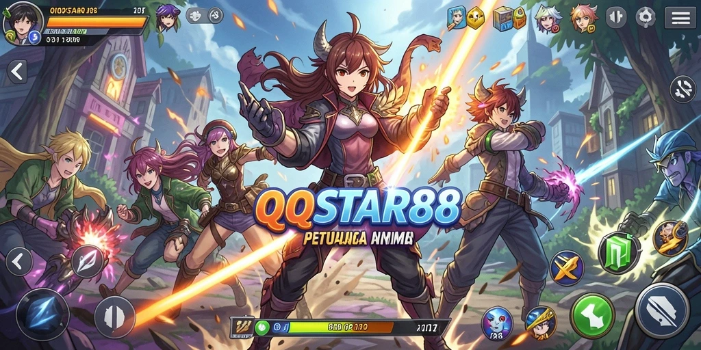 Tampilan gameplay menarik dari QQSTAR88 dengan karakter Anime.